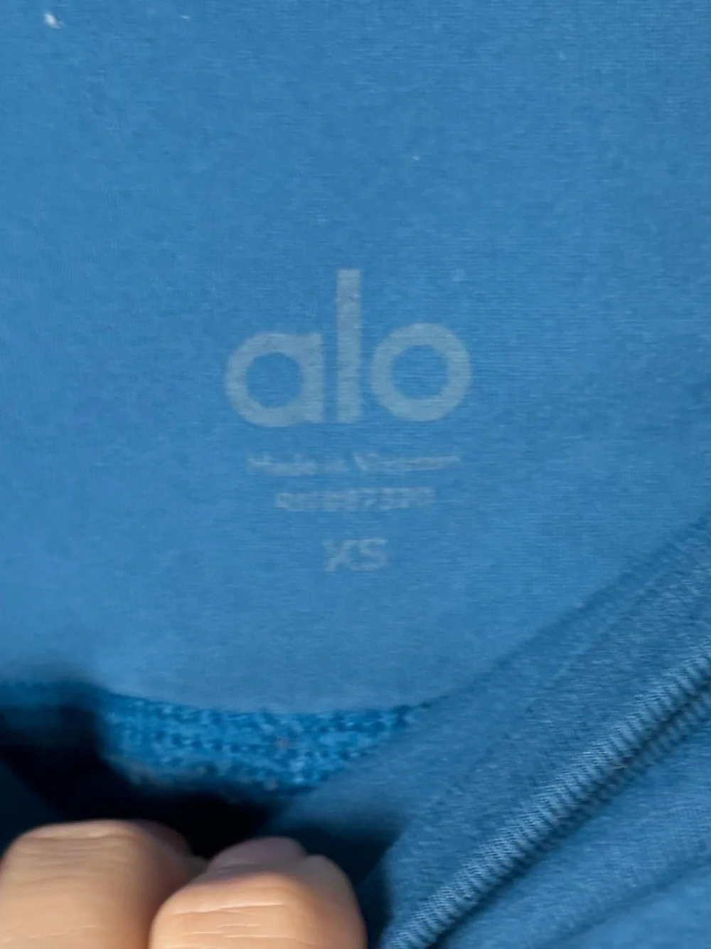 ALO Yoga Teal Blue Leggings with Reflective Logo